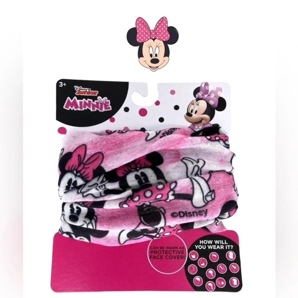 Disney Minnie Mouse Print Neck Gaiter Wrap Girls Barbie Pink Age 3+